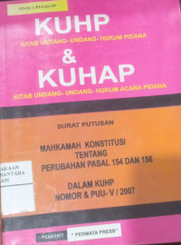 Image of Kitab Undang-Undang Hukum Pidana & Kitab Undang-Undang Hukum Acara Pidana Edisi Lengkap